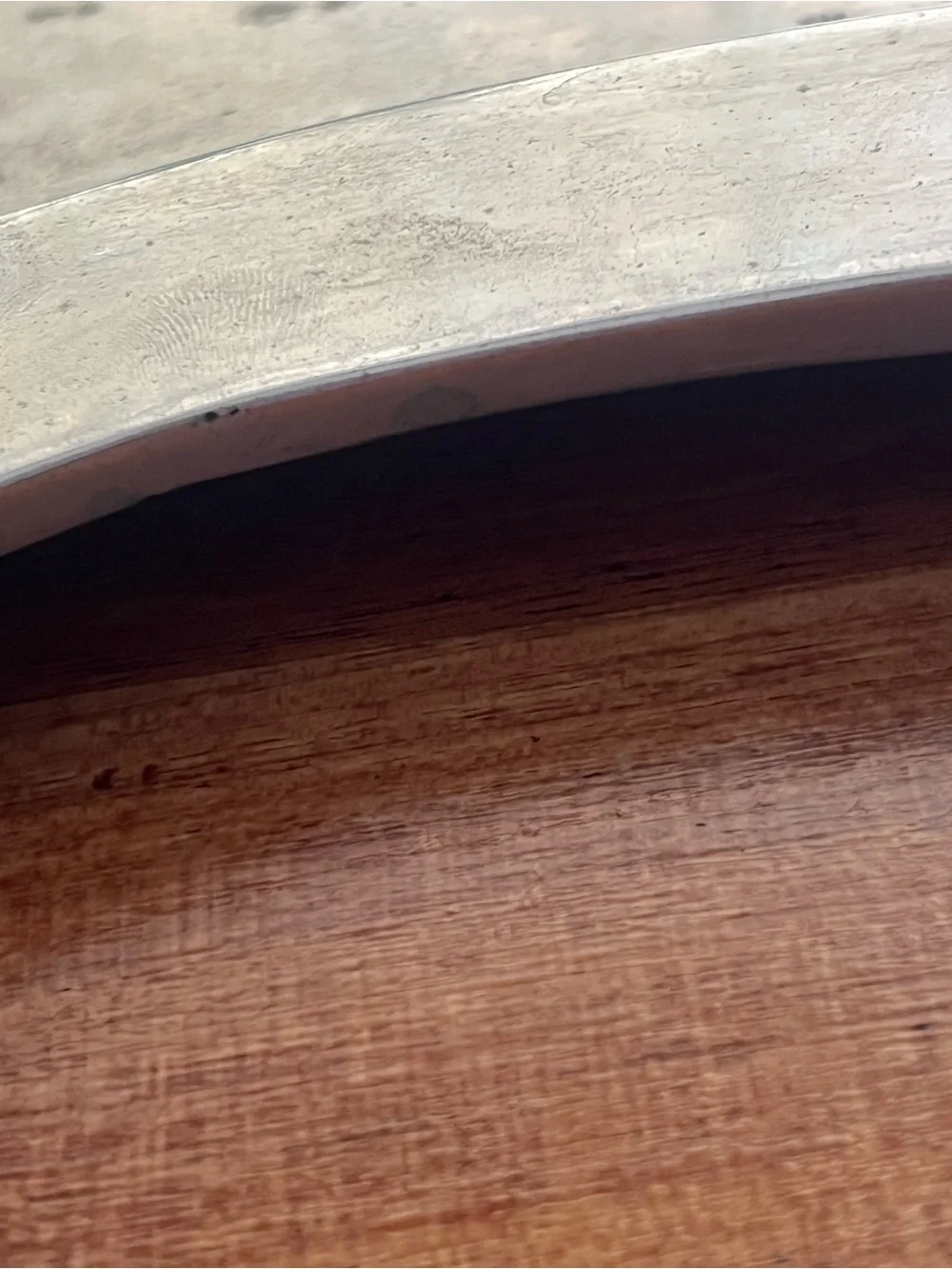 Square Wavy Metal Tray in Silver Tone